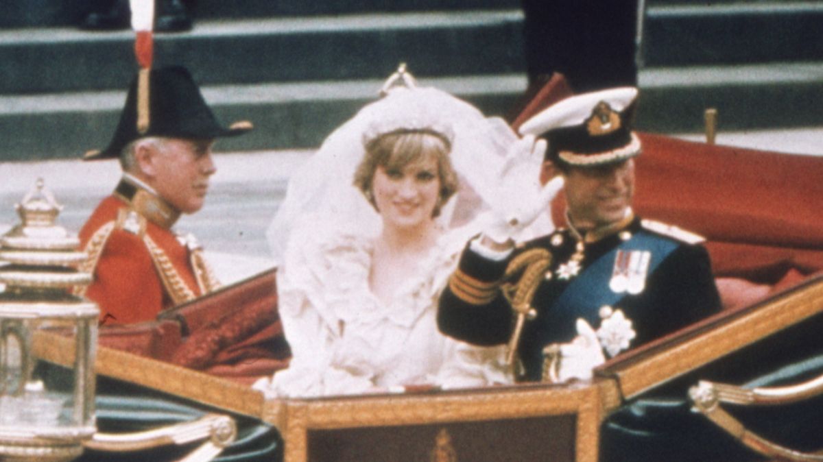 
a snapshot of the royal wedding depicting a marriage that would go sour
