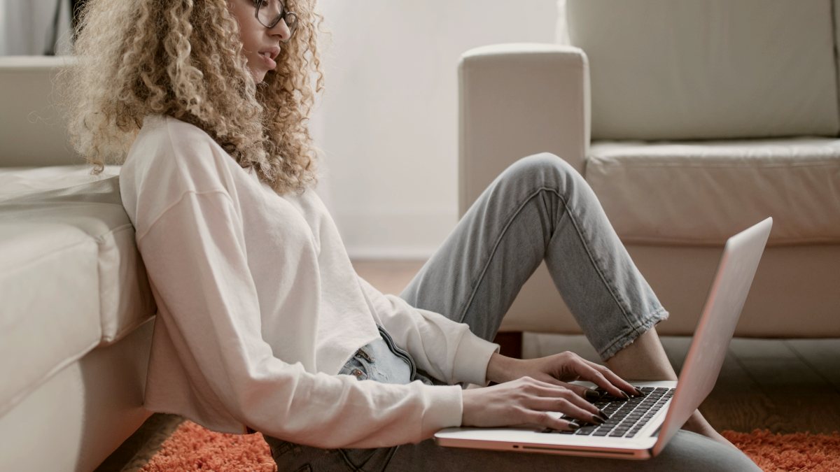 
a-woman-working-from-home-in-her-living-room
