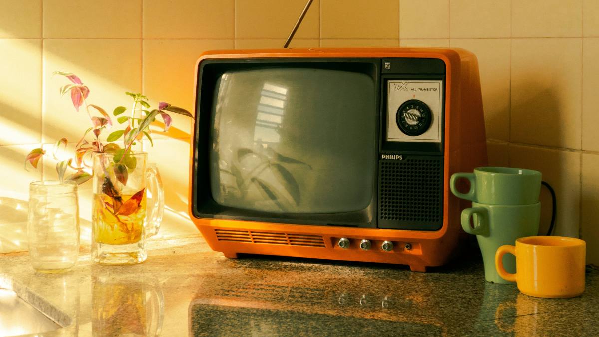 
an old retro television
