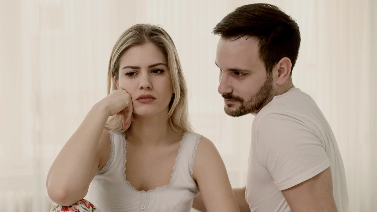 
Young couple having arguments and problems in bed by getty images
