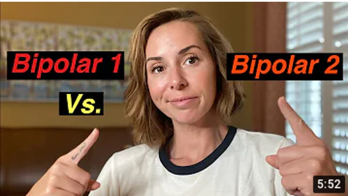 
Jourdan Travers, LCSW comparing Bipolar 1 and Bipolar 2 Disorder on YouTube
